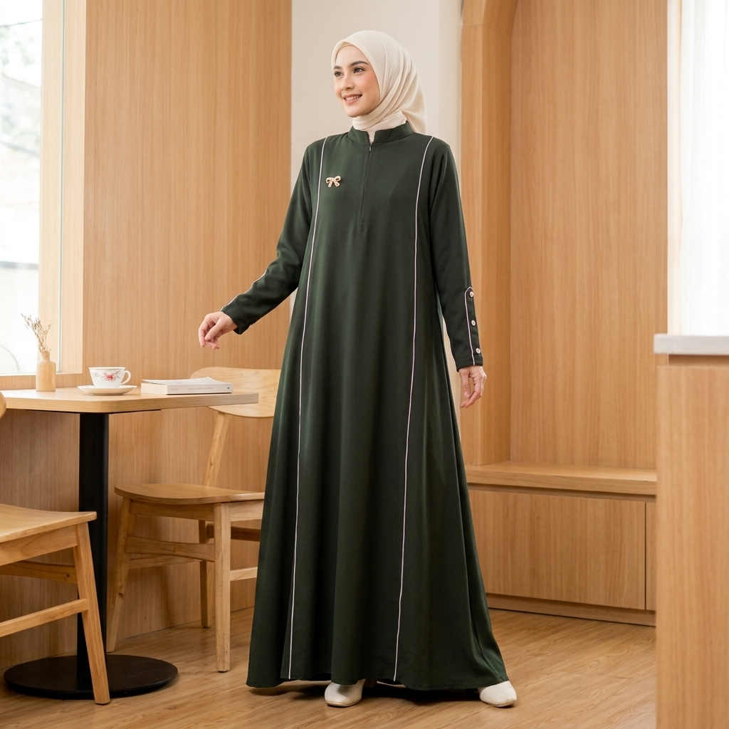 Fazira Dress Gamis Sabrina Polos