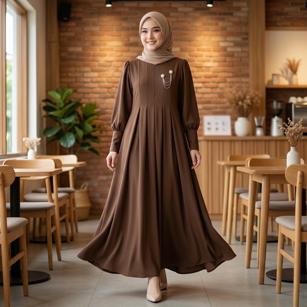 Iklip Collection Shaza Dress Gamis Polos Casual