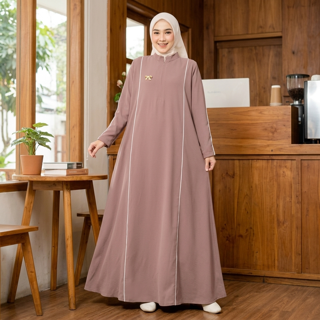 Fazira Dress Gamis Sabrina Polos