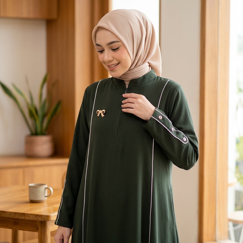 Fazira Dress Gamis Sabrina Polos