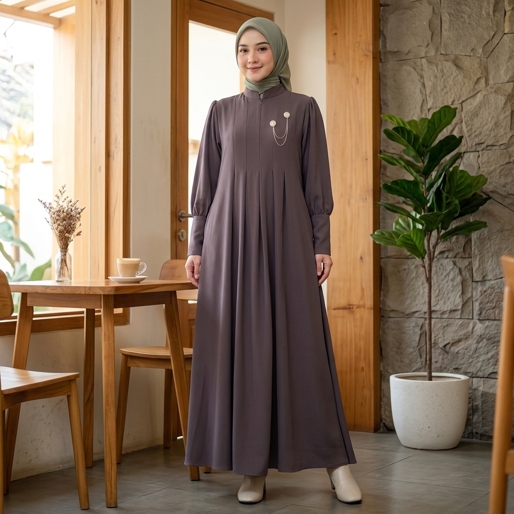 Iklip Collection Shaza Dress Gamis Polos Casual