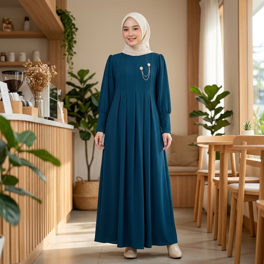 Iklip Collection Shaza Dress Gamis Polos Casual