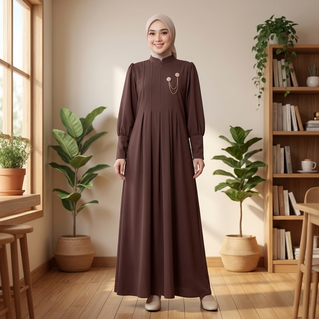Iklip Collection Shaza Dress Gamis Polos Casual