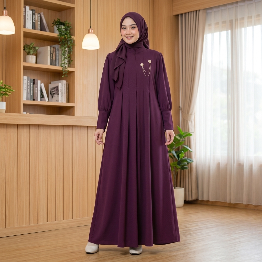 Iklip Collection Shaza Dress Gamis Polos Casual