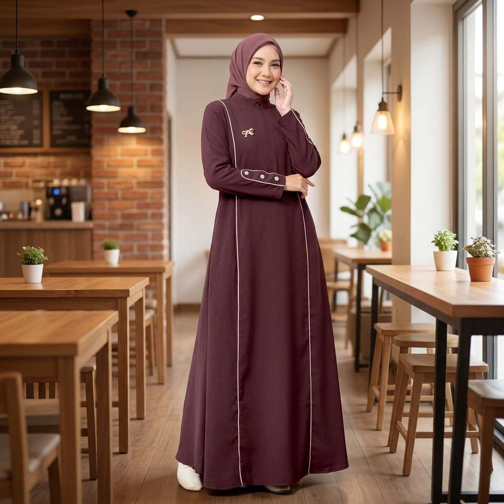 Fazira Dress Gamis Sabrina Polos