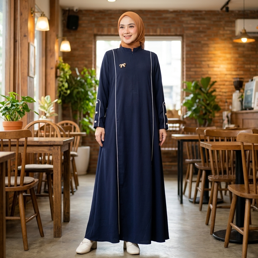 Ria Dress Gamis Sabrina Polos