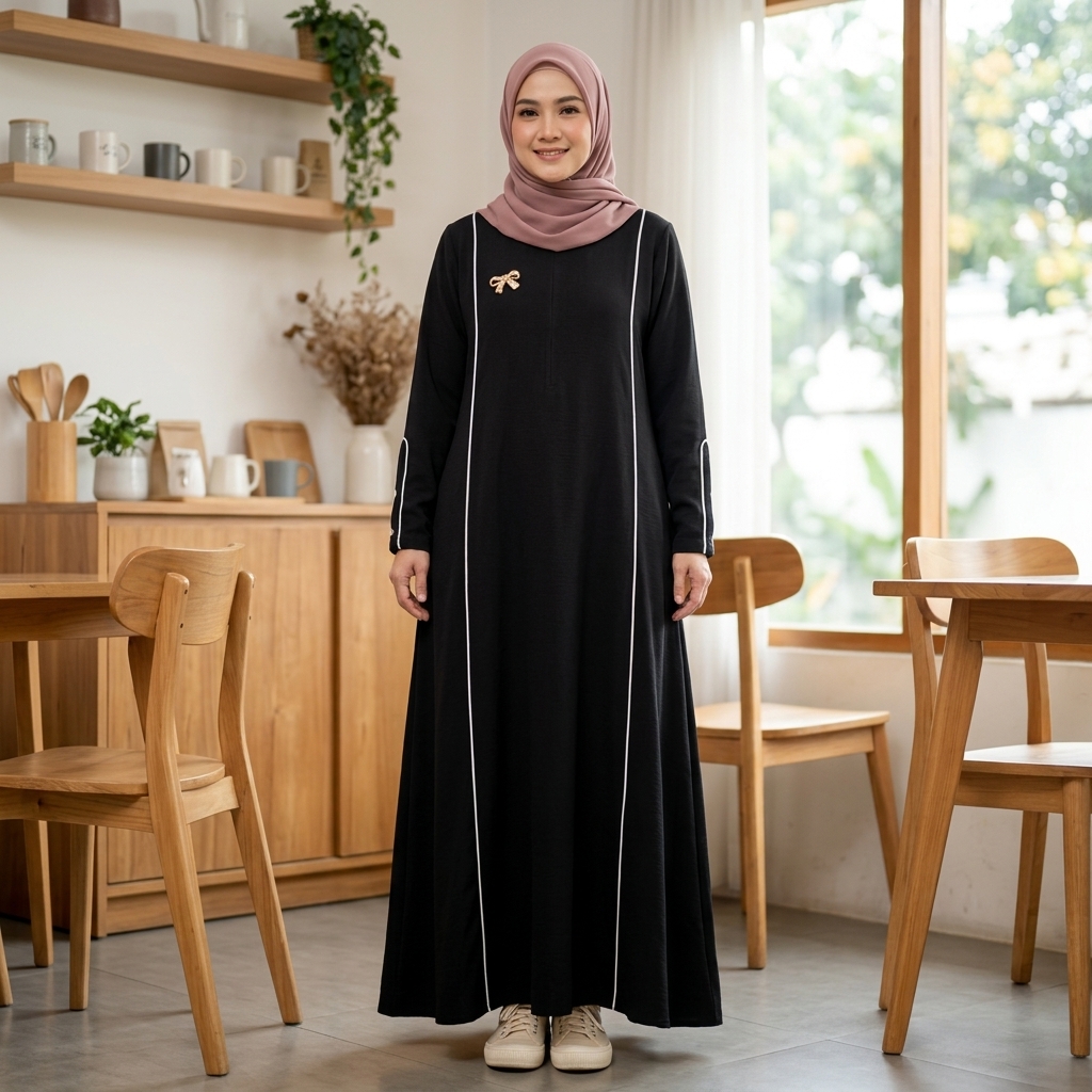 Ria Dress Gamis Sabrina Polos